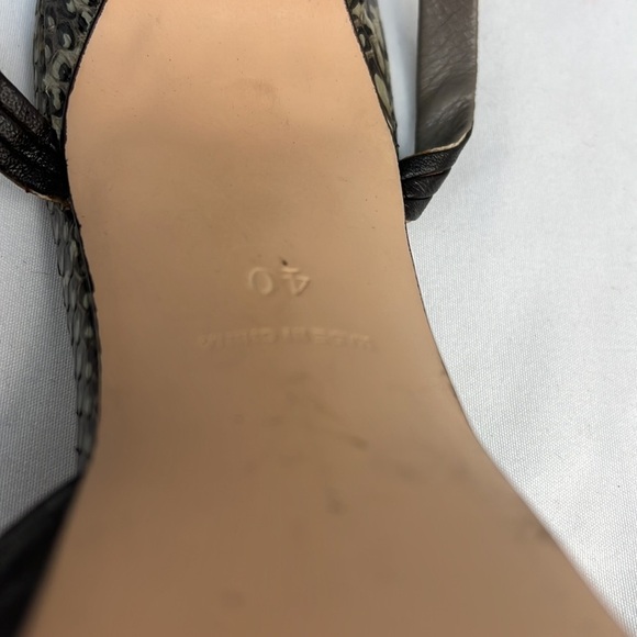 Reiss Sz 40/ US 9 Peep Toe Stiletto Charcoal SnakePrint Heels - Picture 13 of 13